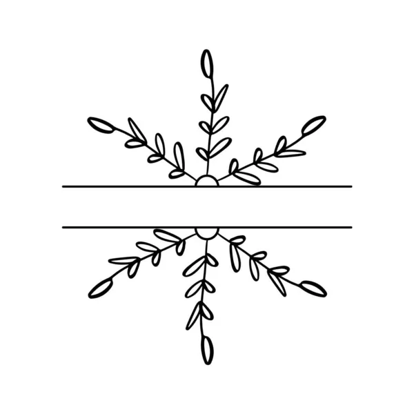 Christmas Cute Hand drawn split vintage scandinavian snowflake. Vector Xmas decorative design element in retro style, isolated winter illustration — Stock Vector