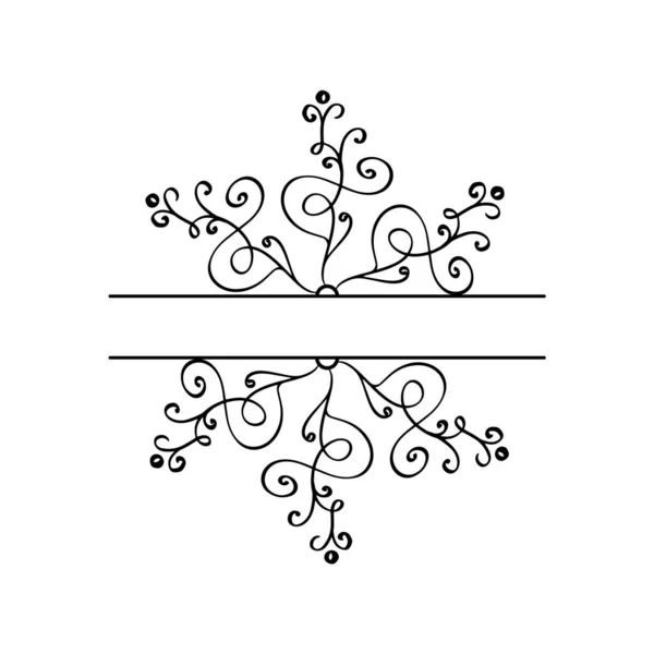 Nette Vector Christmas Hand gezeichnet Split Vintage skandinavische Schneeflocke. Weihnachten dekoratives Gestaltungselement im Retro-Stil, isolierte Winterillustration — Stockvektor