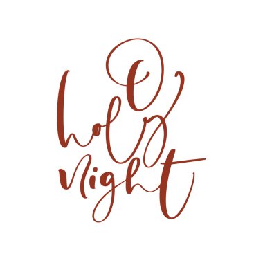 El yapımı vektör vintage harfler Kutsal Gece. beyaz arkaplanda kaligrafik ifade izole edildi. Kart davetleri ve şablonlar için alıntı yap. Stok illüstrasyonu