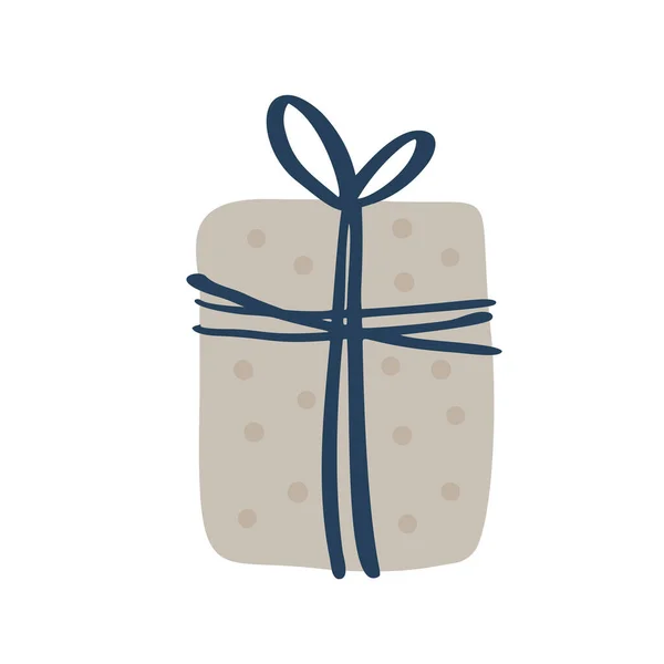 Вектор Simple Hand нарисован из скандинавской подарочной коробки. Милая рождественская иллюстрация. Элемент на праздник Новый год, День рождения — стоковый вектор