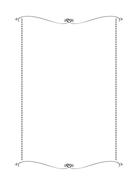 书法矢量装饰框架与心脏.情人节装饰品，婚宴请帖设计，爱情贺卡 — 图库矢量图片