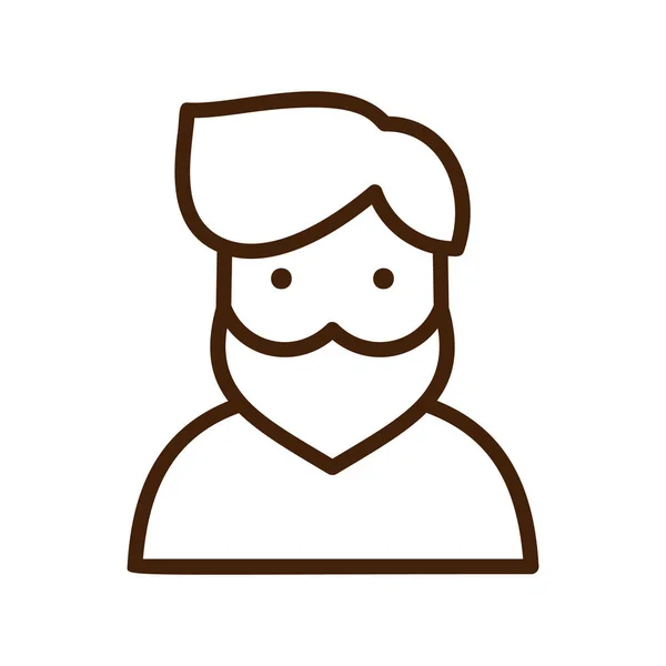 Vektor-Ikone des bärtigen Mannes Gesicht, isoliert auf weißem Hintergrund Logo für Friseursalon, Web-Design oder soziale Medien — Stockvektor