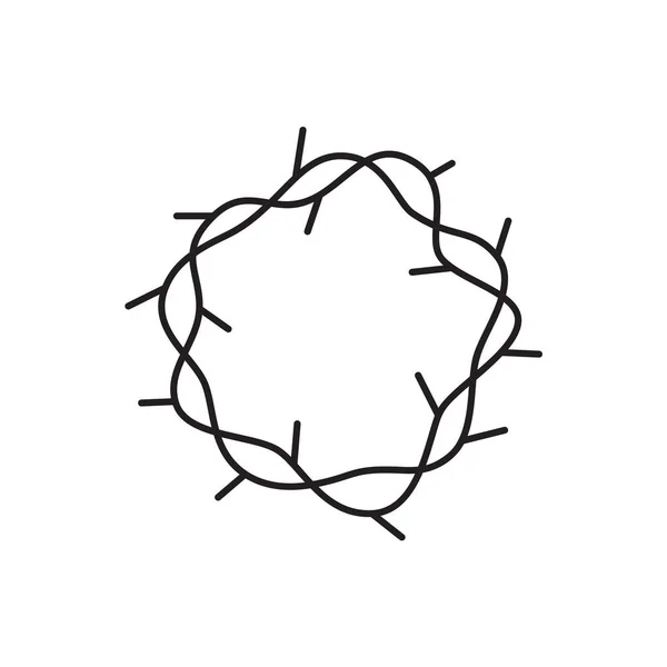 Monoline vector Corona di spine icona. Semplice illustrazione di Simbolo di glifo cristiano, grafica illustrazione logo — Vettoriale Stock