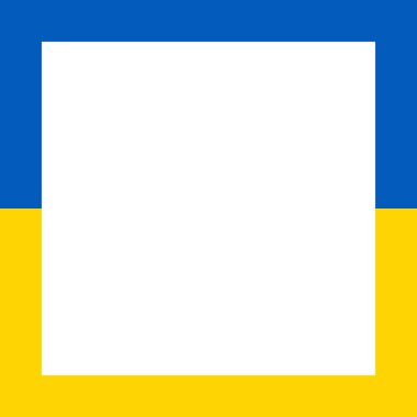 Metin için kare basamaklı Ukrayna vektör bayrağı. Doğru boyutlar ve resmi renkler. Vatanseverliğin sembolü ve hikaye için sosyal medya özgürlüğü. Bu dosya dijital düzenleme için uygundur