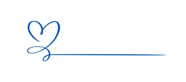 Ucraina blu amore icona vettore doodle cuore e linea per il testo. Logo San Valentino disegnato a mano. Arredamento per biglietto di auguri, matrimonio, tag, sovrapposizione di foto, stampa di t-shirt, volantino, poster design — Vettoriale Stock