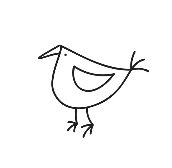 Monoline vector bird line art outline logo icon sign symbol design concept. illustration — Archivo Imágenes Vectoriales