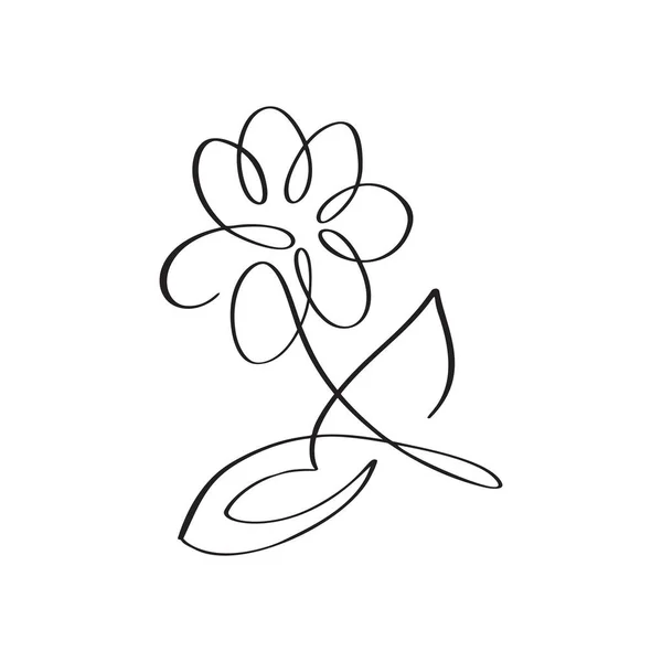 Dessin d'art vectoriel dessiné à la main d'une ligne de fleur. Minimaliste Tendance Contemporain Floral Design Parfait pour Wall Art Print, Affiche sur les médias sociaux, Invitation — Image vectorielle