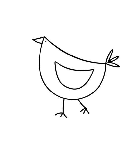 Oiseau Vecteur Monoline Mignon Ligne Art Contour Logo Icône Signe — Image vectorielle
