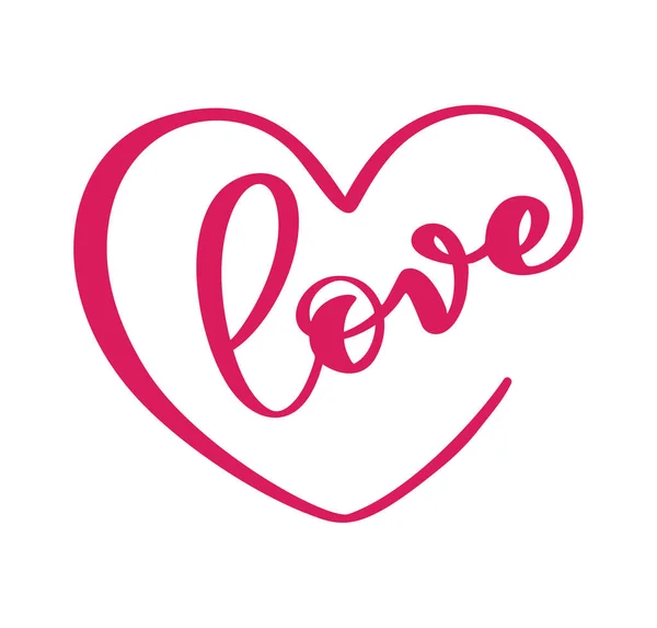 Handwritten Laser Cut Calligraphy Text Love Heart Happy Valentines Day — Stock Vector