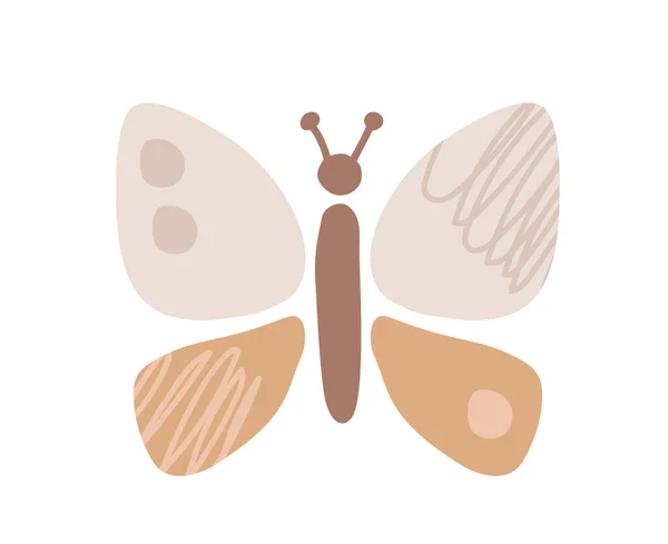 Vector Scandinavian Netter Freundlicher Schmetterling Cartoon Glückliches Thema Der Insekten — Stockvektor