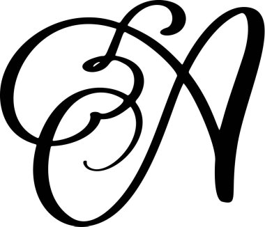 El çizimi vektör yazı tipi A. Mürekkeple yazılmış ayrı bir mektup. El yazısı fırça stili. Logo ambalaj tasarımı posteri için el yazısı.