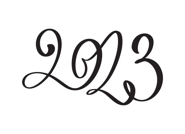 新年快乐2023矢量文字设计 2023年业务日志封面设计模板 卡片横幅插图 白色背景分离 — 图库矢量图片