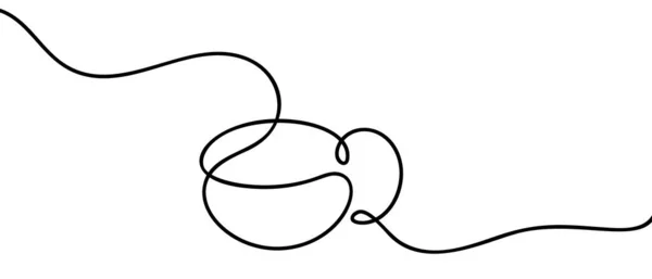 Непрерывное Искусство Линии One Line Рисунок Горячей Чашки Кофе Чая — стоковый вектор