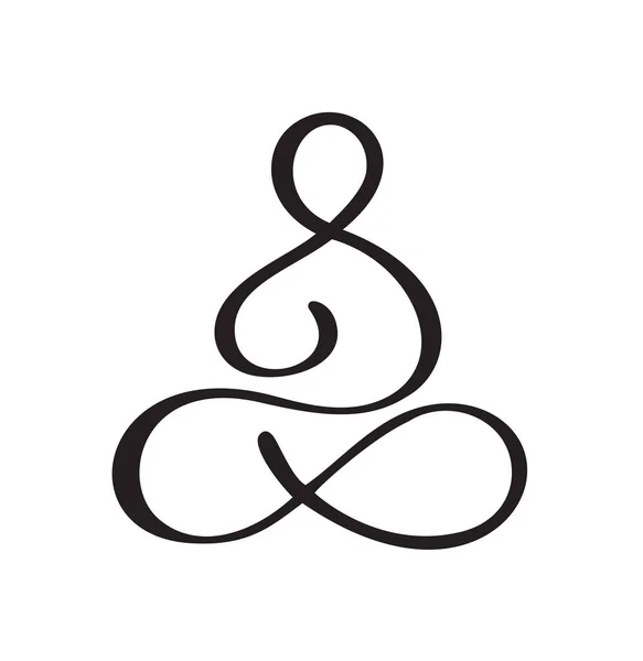 Йога Lotus Представляет Собой Иконку Векторного Логотипа Концепции Минимальный Символ — стоковый вектор
