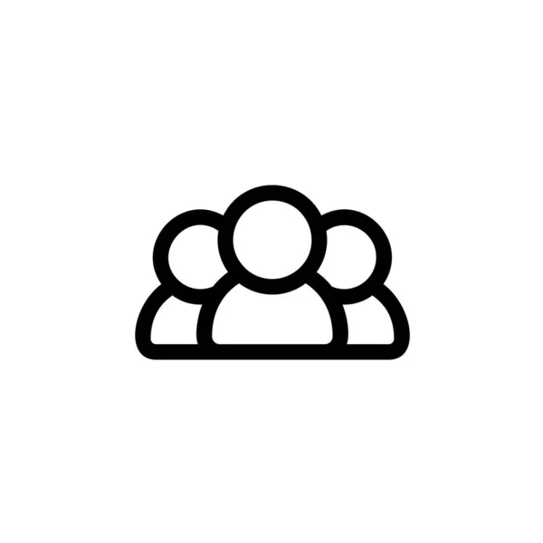Vector Community Group People Icon Flat Monoline Style Logo Symbol — Stockvektor