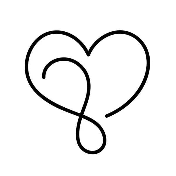 Love Heart Sign Infinity Line Sign Postcard Valentines Day Wedding — Stock vektor