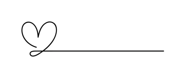 Любовь Иконке Векторной Каллиграфии Сердце Строка Текста Монолин Логотипа Дня — стоковый вектор