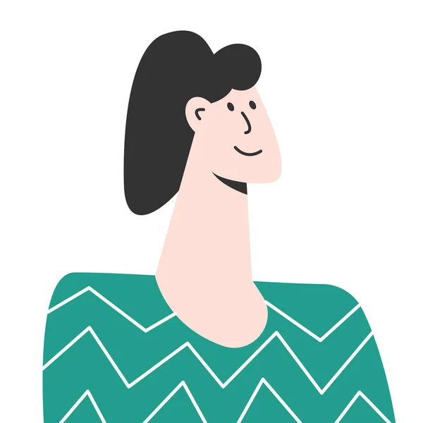 Modern Vector Illustration Portrait One Woman Trendy Flat Character Style — Stockvektor