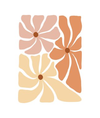 70. vektör dikdörtgen şeklinde ilham verici bir model. Flower Groovy komik boho sarı palet kumaş, hediye paketi, hatıra defteri, ambalaj, poster, kart için harika.