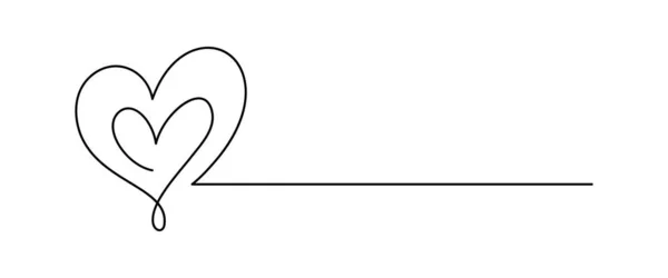 Two Monoline Hand Drawn Hearts Line Text Love Icon Vector — ストックベクタ