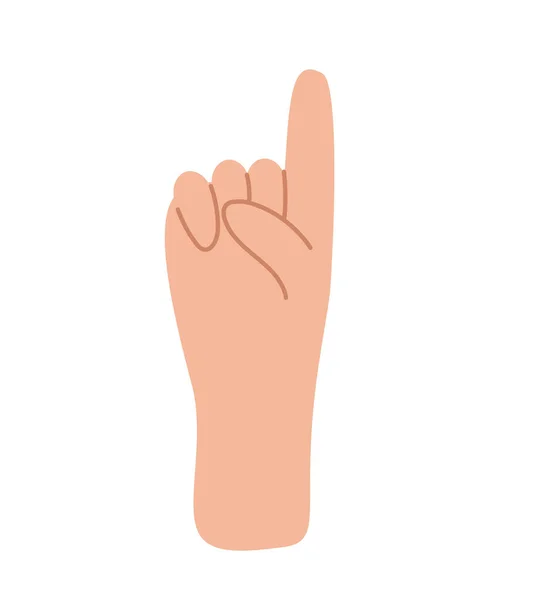 Vector Flat Hand Finger Pointing Isolated White Background Human Hand — Vetor de Stock