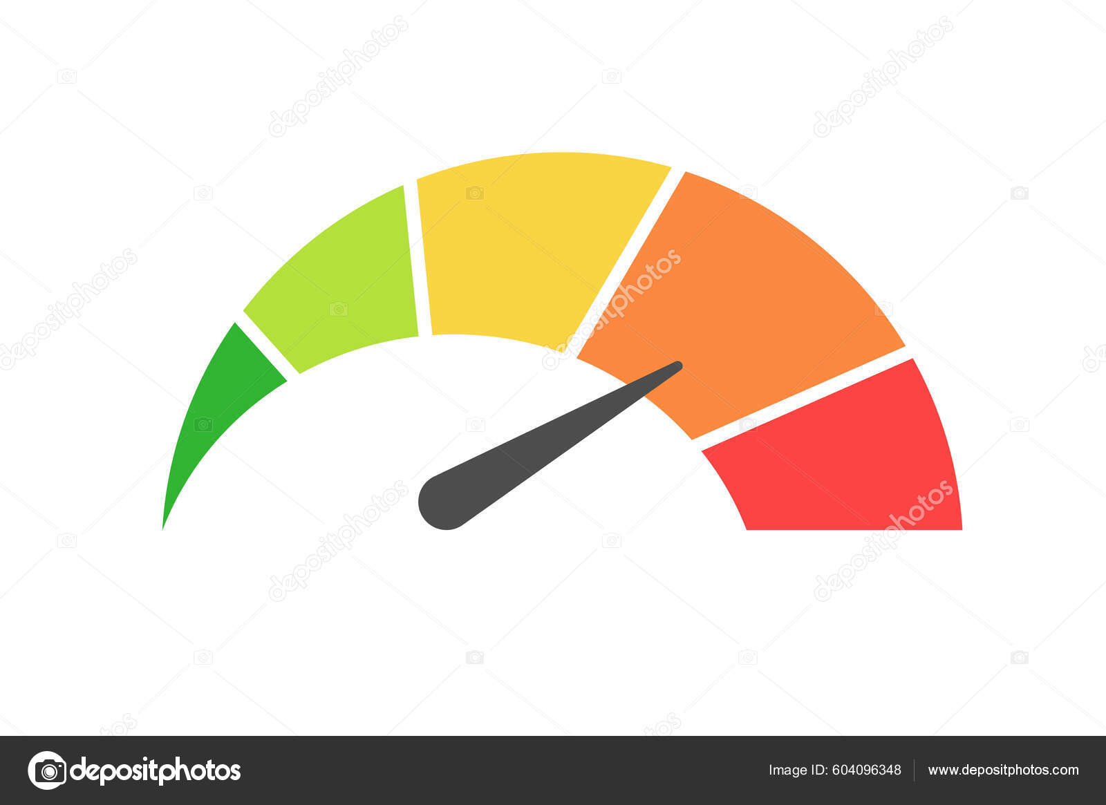Vector Speedometer Meter Arrow Dashboard Green Yellow Red Indicators