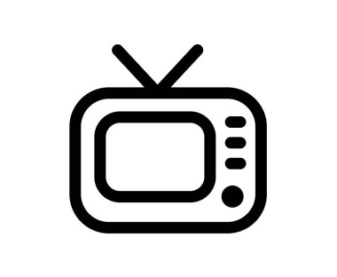 TV monoline logo icon. Vector symbol in trendy flat style on white background. Web sing for design.