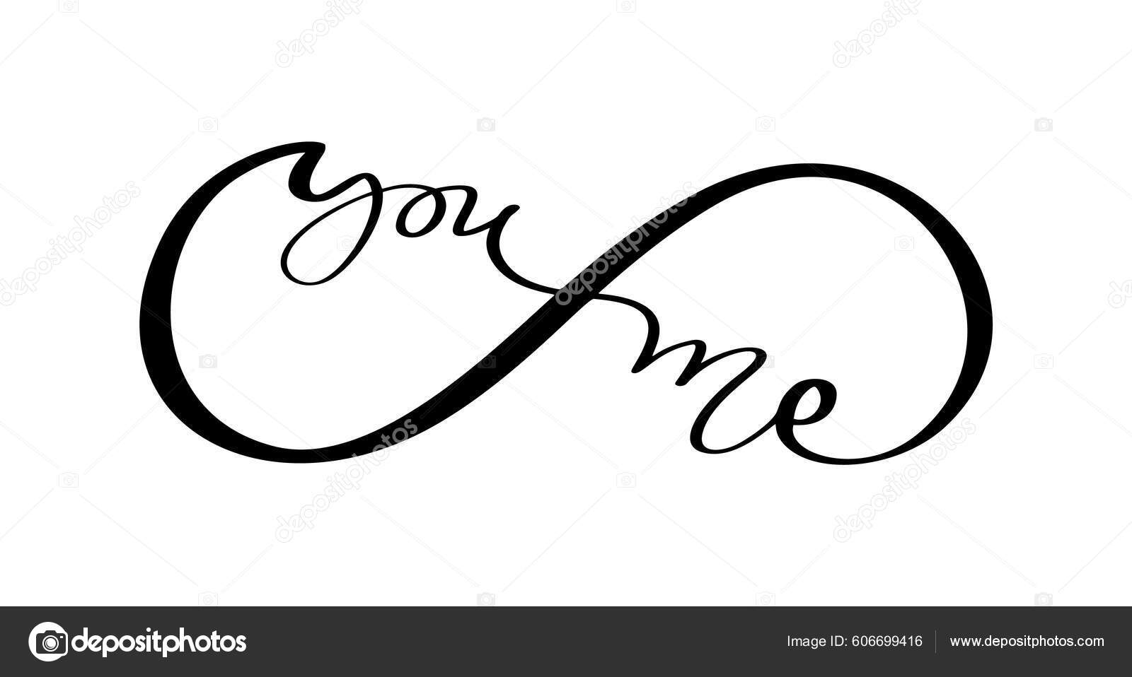 矢量无限签名与你和我的文字题词永远的朋友或家人黑色矢量纹身模板爱情符号婚礼的偶像结婚或情人节图库矢量图©timonko 606699416, image size:1600x958