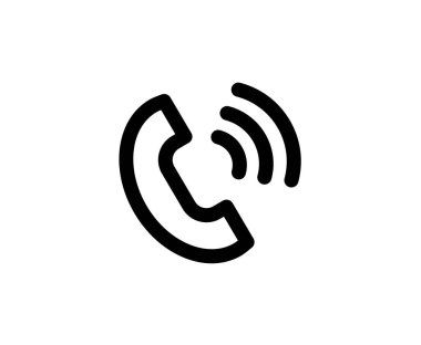 Outgoing call phone monoline vector logo icon in trendy flat style. Sign isolated on white background. Telephone symbol illustration.