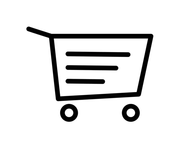 Carrinho Compras Ícone Logotipo Linha Simples Objeto Vetorial Para Design —  Vetores de Stock