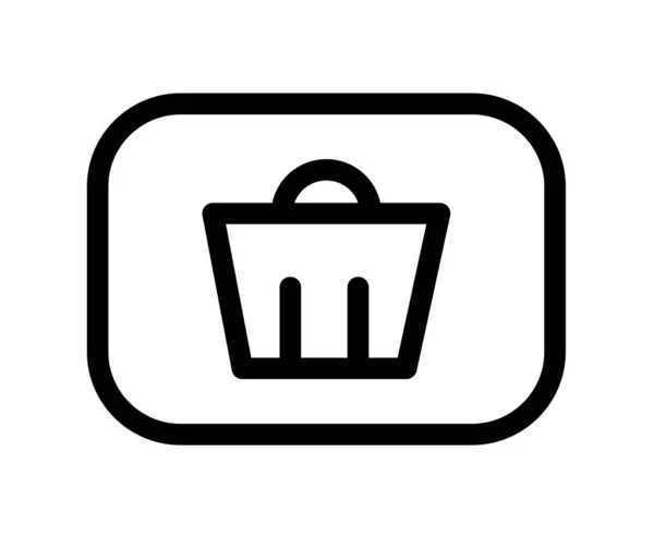 Shopping Bag Contorno Semplice Icona Vettoriale Segno Stile Lineare Concetto — Vettoriale Stock