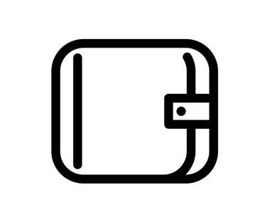 Modern cüzdan vektör çizgisi simgesi. Beyaz arkaplanda izole edilmiş kaliteli pictogram. Felç yüksek kalite sembol çizimi. Modern satır biçiminde imzalayın.