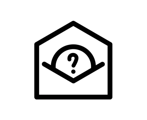 Mail Vektorové Ikonu Otazníku Tenká Čára Plochý Ikona Izolovaných Bílém — Stockový vektor