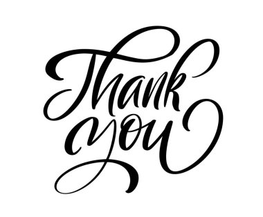 El yapımı klasik vektör metni. Teşekkürler. Düğün için el yazısı harfleri, Şükran Günü, tebrik kartı, etiket. Beyaz arkaplanda izole.