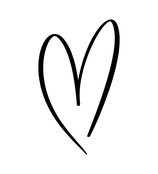Vektör Kaligrafik Aşk Kalp Logosu Işareti Romantik Illüstrasyon Birleşimi Tutku — Stok Vektör