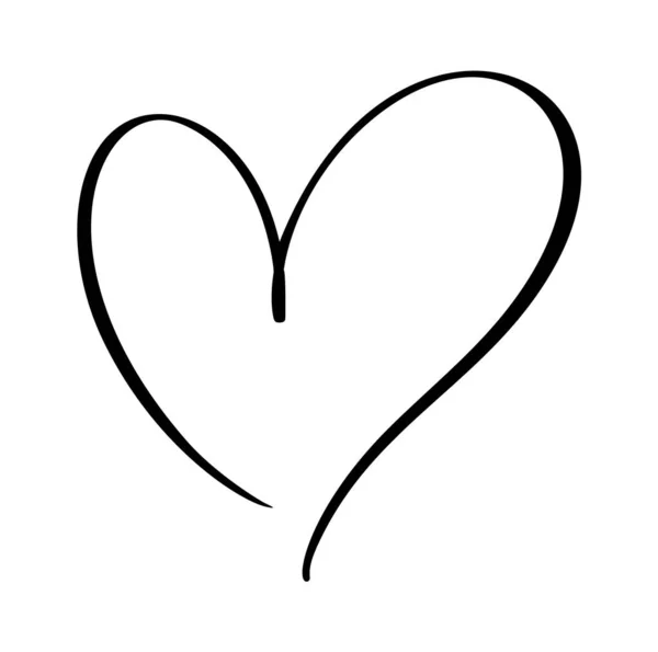 Vektorová Kaligrafická Značka Srdce Lásky Romantický Symbol Spojení Vášeň Svatba — Stockový vektor