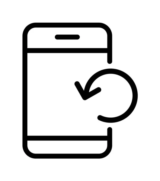 Smartphone Reload Updates Herhalen Telefoon Vector Pictogram Lijn Kunst Stijl — Stockvector