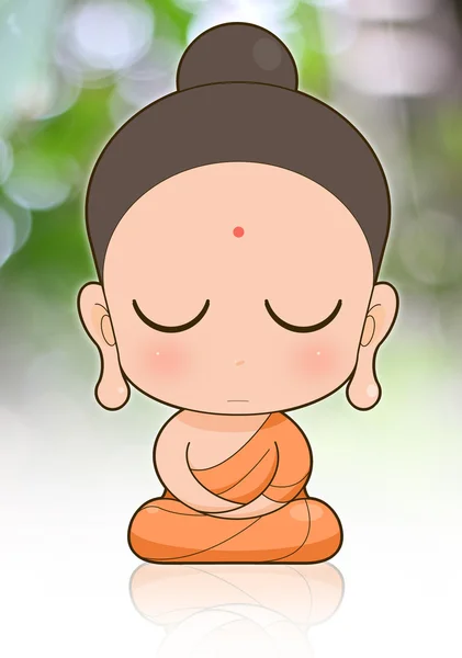 Βουδιστής μοναχός κινουμένων σχεδίων — Φωτογραφία Αρχείου