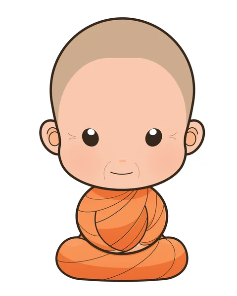 Buddhistischer Mönch-Cartoon — Stockfoto