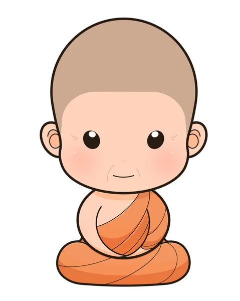 Buddhistischer Mönch-Cartoon — Stockfoto