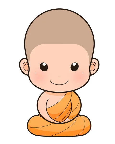 Buddhistisk munk cartoon — Stockfoto