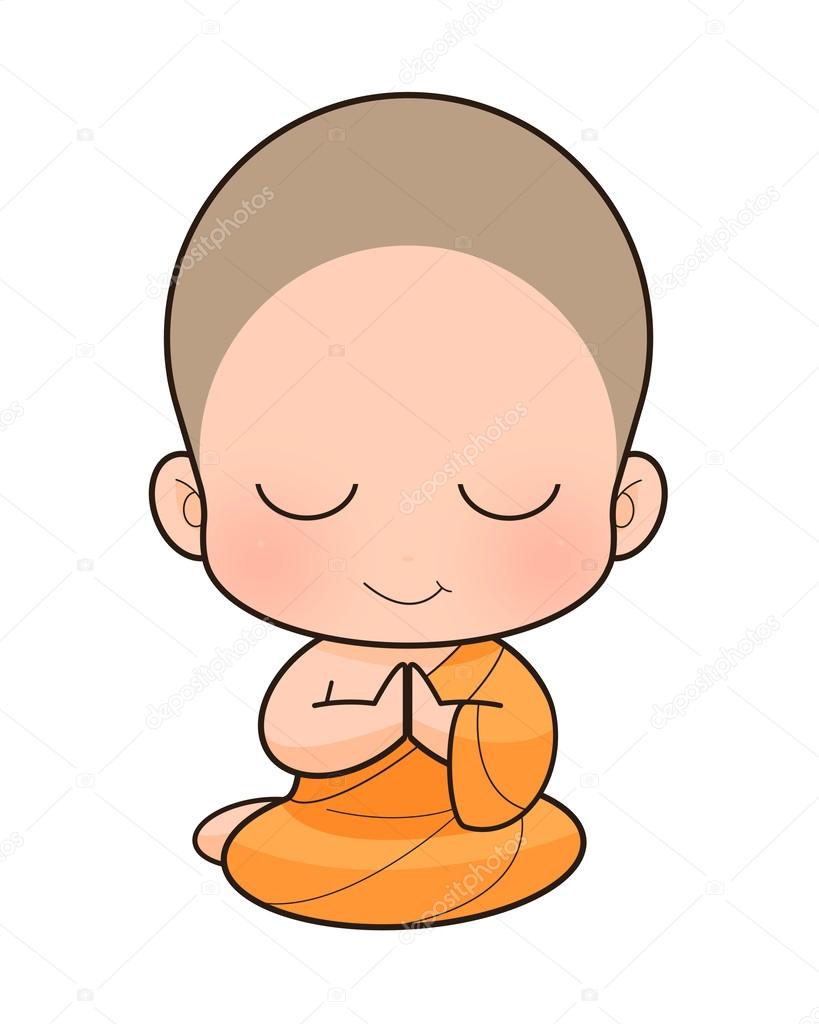 Little buddha cartoon character meditation outline 6520739 Vector Art at  Vecteezy