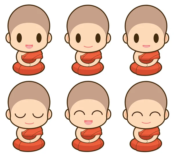 Desenhos animados do Monge Budista —  Vetores de Stock