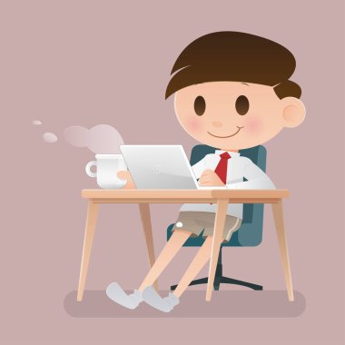 Businessman prepares for the coronavirus work from the home requirement.	