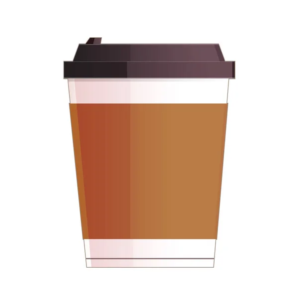 Beyaz Arka Planda Kağıt Bir Kahve Fincanı Tasviri — Stok Vektör