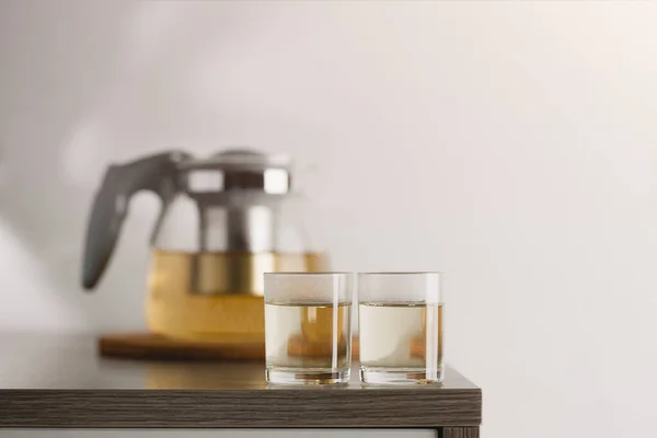 Two Cups Hot Tea Table — Stock Photo, Image