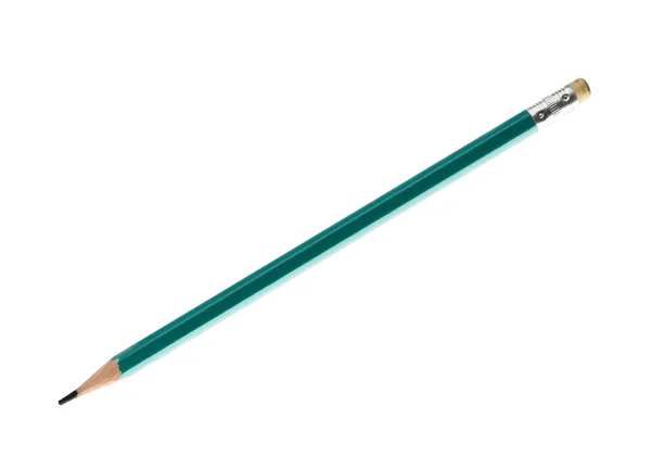 Green Pencil White Background — Stock Photo, Image
