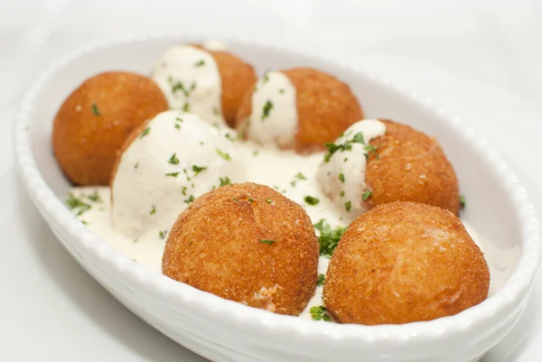 Potato balls in a plate — Stock Photo, Image