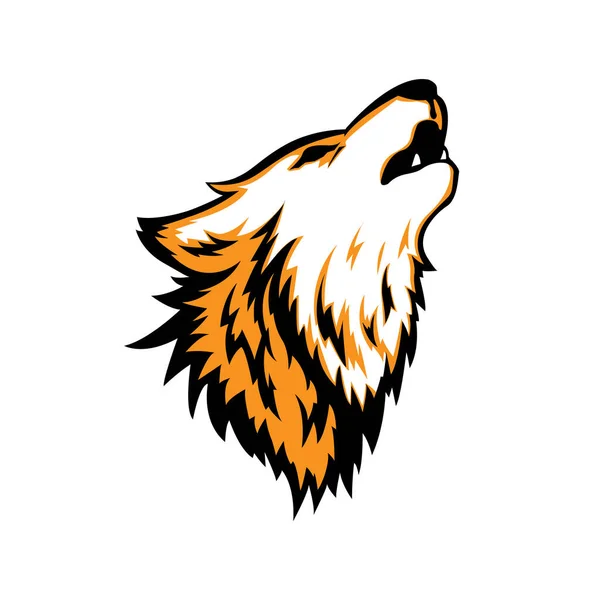 Wolf Howling Logo — Vector de stock