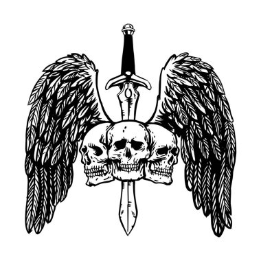 siyah ve beyaz kanat kafatası